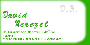 david merczel business card